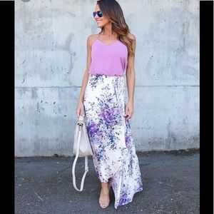 Floral maxi wrap skirt.